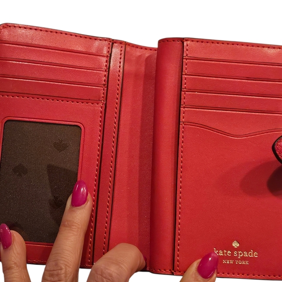 Kate Spade Bikini Pink Pebbled Leather Wallet EUC - Picture 5 of 6